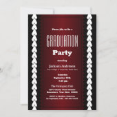 Invitation Black Red and White Graduation Party (Devant)
