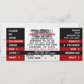 Invitation Black|Red Concert Ticket Grad Party (Devant)