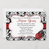 Invitation Black Red Damask (Devant)