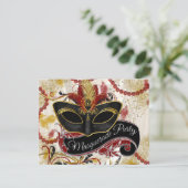 Invitation Black Red et Gold Masquerade Party (Debout devant)