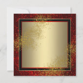 Invitation Black Red et Gold Masquerade Party (Dos)
