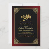 Invitation Black Red Gold 80e anniversaire (Devant)