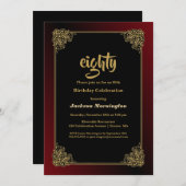 Invitation Black Red Gold 80e anniversaire (Devant / Derrière)