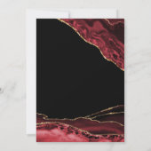 Invitation Black Red Gold Agate 60e anniversaire (Dos)