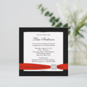 Invitation Black Red Jewel Classy Womans 50e anniversaire (Debout devant)