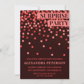 Invitation Black Red Parties scintillant Surprise anniversair (Devant)