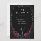 Invitation  Black Red Roses Gothic  RSVP   (Devant)