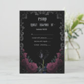 Invitation  Black Red Roses Gothic  RSVP   (Debout devant)