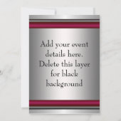 Invitation Black Red Star de David Bar Mitzvah Modèle (Dos)