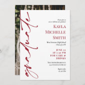 Invitation Black Red Typography Graduation Party (Devant / Derrière)