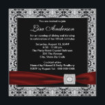 Invitation Black Red Womans Cranberry Red 50e fête d'annivers<br><div class="desc">Invitations de fête d'anniversaire d'élégantes canneberges rouges et noires. Cette belle invitation à la fête d'anniversaire en argent, en rouge et en noir de canneberge est facilement customisée pour votre événement en ajoutant les détails de votre événement, le style de police, la taille et la couleur de police et le...</div>