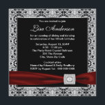 Invitation Black Red Womans Cranberry Red 50e fête d'annivers<br><div class="desc">Invitations de fête d'anniversaire d'élégantes canneberges rouges et noires. Cette belle invitation à la fête d'anniversaire en argent, en rouge et en noir de canneberge est facilement customisée pour votre événement en ajoutant les détails de votre événement, le style de police, la taille et la couleur de police et le...</div>