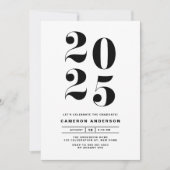 Invitation Black Retro Bold Typographie 2024 Graduation (Devant)