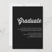 Invitation Black Retro Bold Typographie Graduation (Dos)