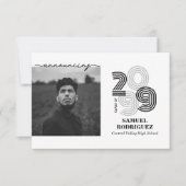 Invitation Black Retro grand nombre Classe de photos (Devant)