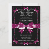 Invitation Black rose Bows She's Tying the Knot Fête des mari (Devant)