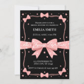 Invitation Black rose Bows She's Tying the Knot Fête des mari (Devant)