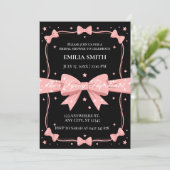 Invitation Black rose Bows She's Tying the Knot Fête des mari (Debout devant)