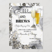 Invitation Black Rose Bubble & Brews Couples Douche (Devant / Derrière)