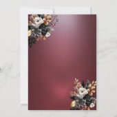 Invitation Black Rose Chaîne Lumière Red Retraite Party (Dos)