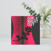 Invitation Black Rose Corset Girls Night Out | corail (Debout devant)