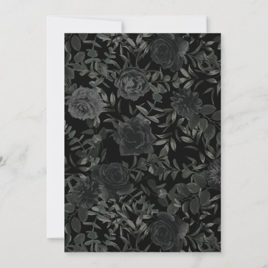 Invitation Black Rose Dark Gothic Graduation Party Orange (Dos)