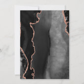 Invitation Black Rose Gold Agate Blush Enregistrer la date (Dos)