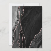 Invitation Black Rose Gold Agate Surprise 40e anniversaire (Dos)