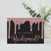 Invitation Black Rose Gold Parties scintillant Drives Bridesm (Debout devant)