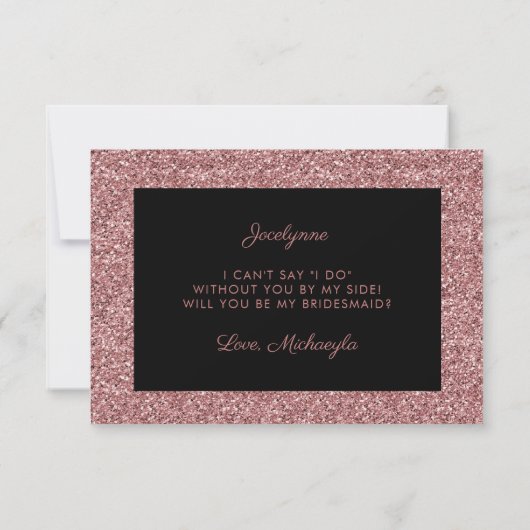 Invitation Black Rose Gold Parties scintillant Drives Bridesm (Dos)