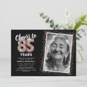Invitation Black Rose Gold pour 85 Ans de Joie (Debout devant)