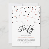 Invitation Black & Rose Gold Simple Soixante 60e fête d'anniv (Devant)
