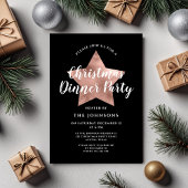 Invitation Black Rose Gold Star Dinner Party