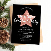 Invitation Black Rose Gold Star Noël Cocktail Party