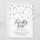 Invitation Black & Rose Gold Vingt et un fête d'anniversaire (Devant)