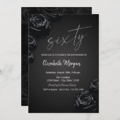 Invitation Black Rose gothique 60e anniversaire (Devant / Derrière)