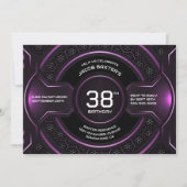 Invitation Black Rose moderne n'importe quel âge fête d'anniv (Devant)