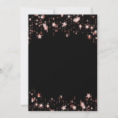 Invitation Black rose or étoiles Sweet 16 (Dos)