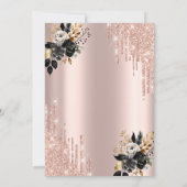 Invitation Black Rose Parties scintillant Drives Rose Gold Ba (Dos)