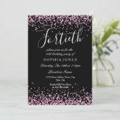 Invitation Black Rose Parties scintillant Girls 40e fête d'an (Debout devant)
