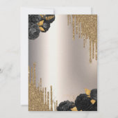 Invitation Black Roses Glitter Drips Ivory Retirement Party (Dos)