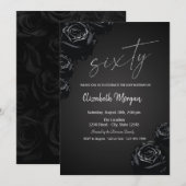 Invitation Black Roses Gothique 60e Anniversaire (Devant / Derrière)