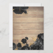 Invitation Black Roses,String Lights,Wood Texture Quinceañera (Dos)