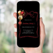 Invitation Black rouge or baubles arc Noël fête