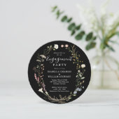 Invitation Black Rustic Chic Boho Fleur sauvage (Debout devant)