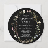 Invitation Black Rustic Chic Boho Fleur sauvage (Devant)