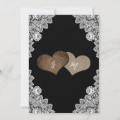 Invitation Black Rustic Pays Dentelle Mariage (Dos)