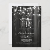 Invitation Black Rustic Wood 50e fête d'anniversaire (Devant)