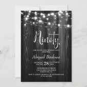 Invitation Black Rustic Wood 90e fête d'anniversaire (Devant)