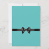 Invitation Black Satin Bow Turquoise Turquoise Photo Sweet 16 (Dos)